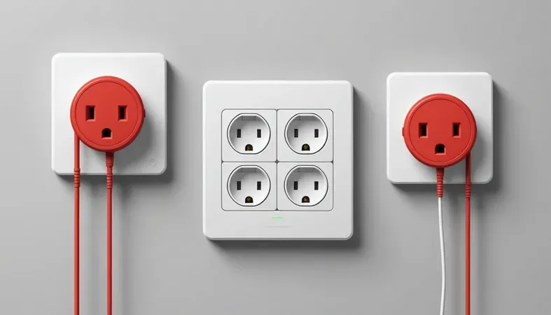 Image showing a 220V electrical outlet setup suitable for a welder with multiple plugs.
