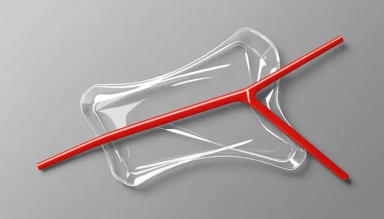 Acrylic Welding Example A clear acrylic piece with a red connector, demonstrating the welding process of acrylic materials.