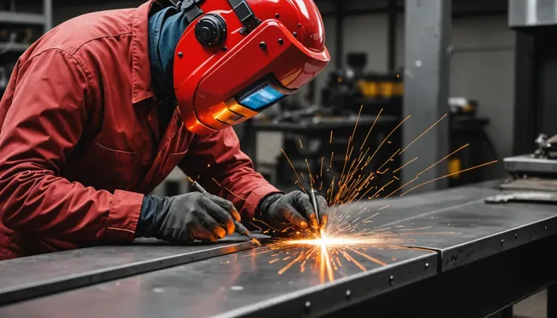 Welder performing a technique that utilizes capillary action to ensure strong joints in welding.