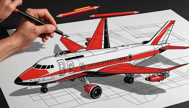 Can You Weld Cast Aluminum? A hand drawing an airplane design on paper, representing the complexities of welding cast aluminum in aerospace applications.