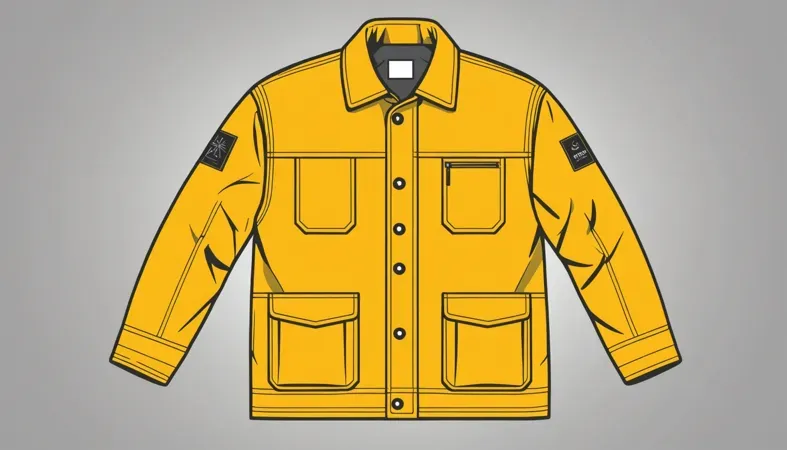 Illustration of a cotton welding jacket suitable for protective wear during welding activities.