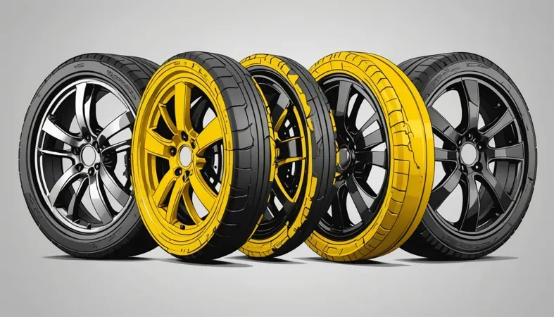 How To Fix A Cracked Rim Illustration of different tire rims in various styles highlighting a cracked rim repair process without welding