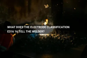 Close-up of a welding electrode e316 16 melting metal with a bright arc, showcasing precision in industrial welding applications.