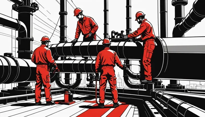 Illustration of workers performing electrode welding in an industrial setting, showcasing the process and equipment involved.