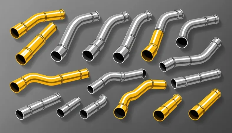 Assorted exhaust pipes suitable for stick welding, showcasing various bends and designs.