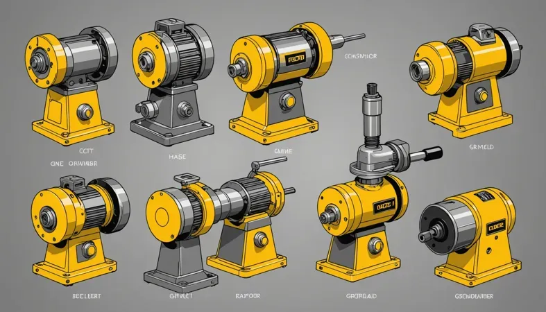 A collection of various types of grinders used for weld removal and metalworking.