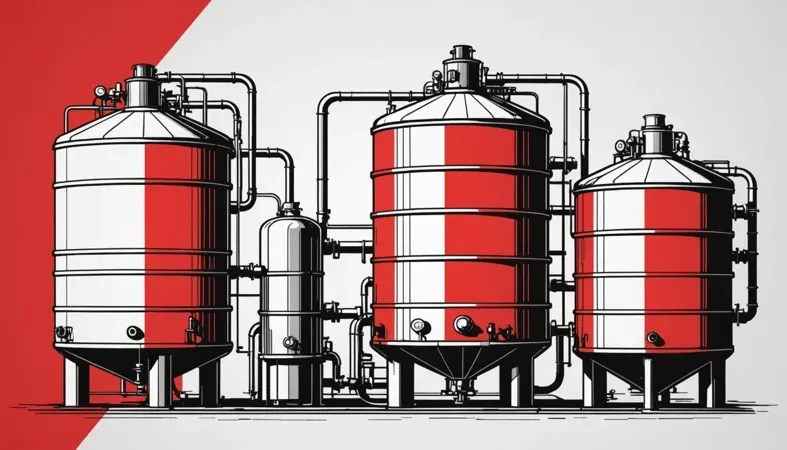 Illustration of HDPE tanks with welding pipes, demonstrating HDPE welding techniques and processes.