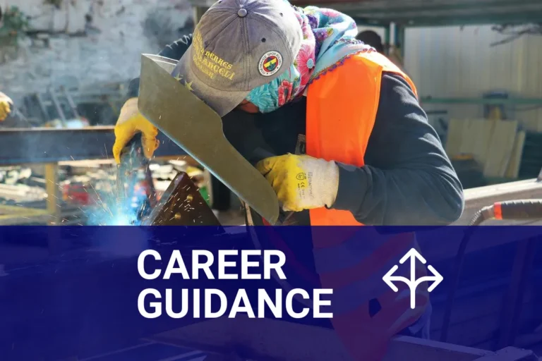 A skilled coded welder in safety gear meticulously welding metal beams outdoors, showcasing expertise in advanced welding techniques.