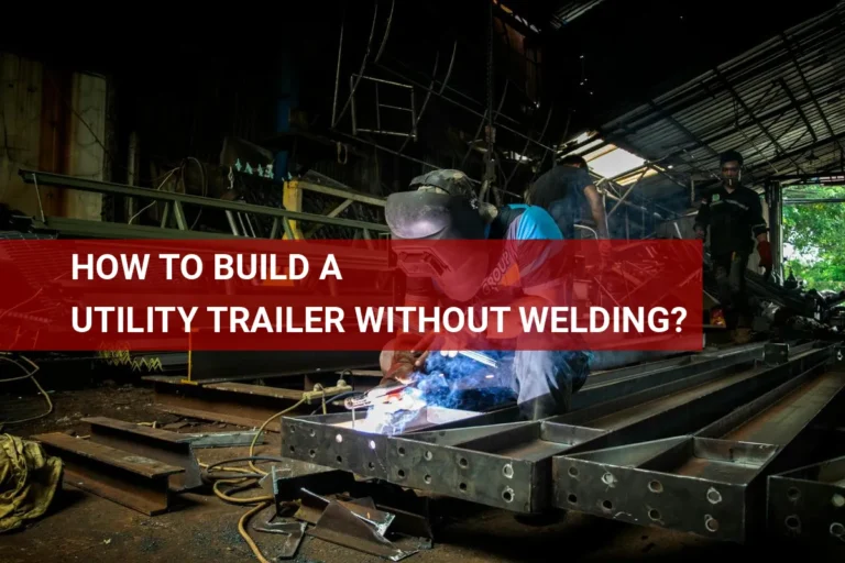 Man Assembling a Utility Trailer Without Welding in a Garage