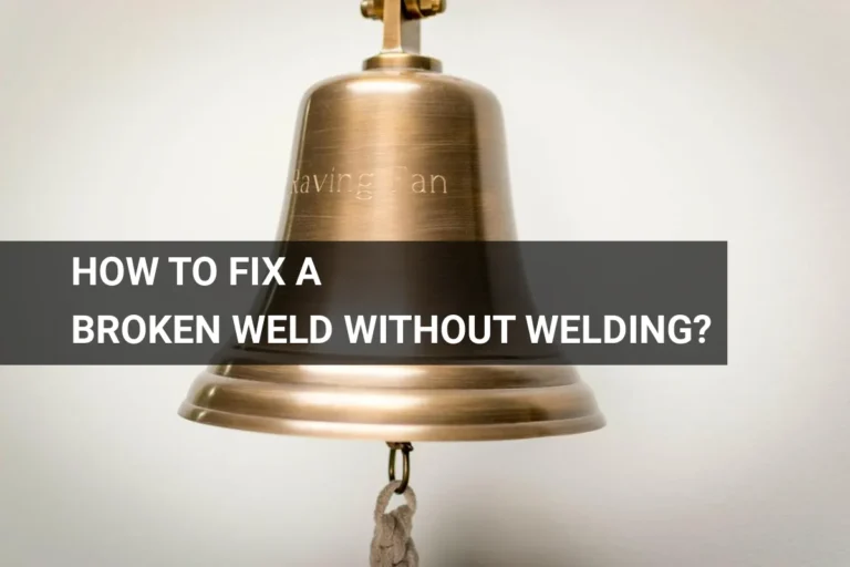 Close-up of a polished brass bell showcasing engraved text, illustrating an example of metal repair techniques that can be used to fix a broken weld without welding.