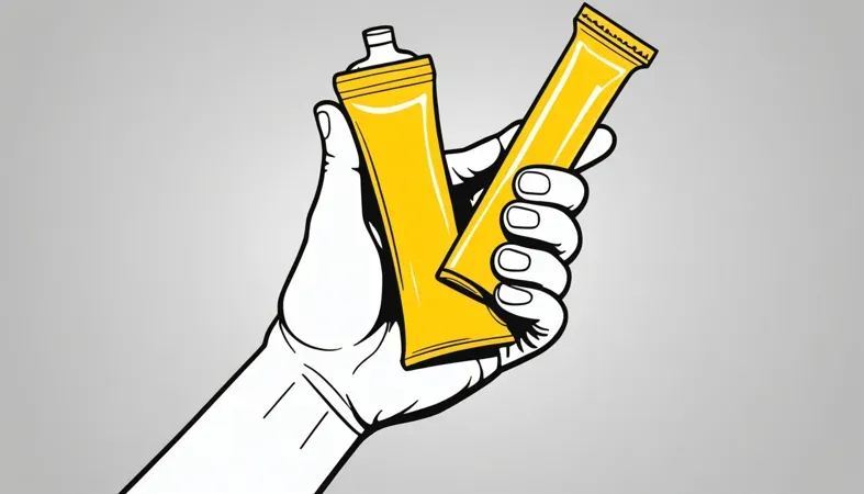 A hand holding two yellow tubes of JB Water Weld, a versatile epoxy for repairs.