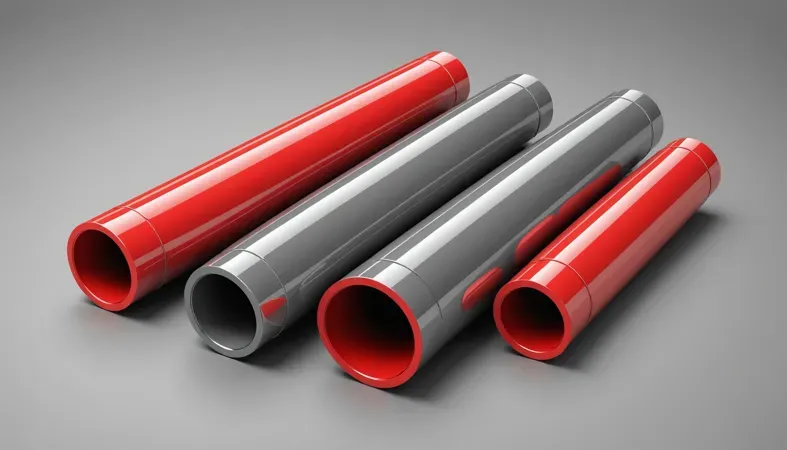 JB Weld Pipes Red and gray pipes featuring JB Weld for strong bonding applications, relevant for painting.