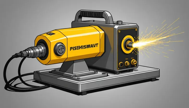 Illustration of a plasma welding machine showcasing its components and operation.