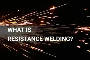 Dynamic sparks of resistance welding illuminating a dark backdrop, symbolizing the powerful energy and movement involved in this manufacturing process.