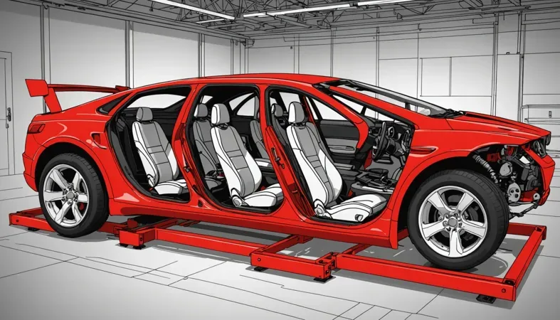 Illustration showing the seam welding process on a car's body structure, highlighting its importance in automotive manufacturing.