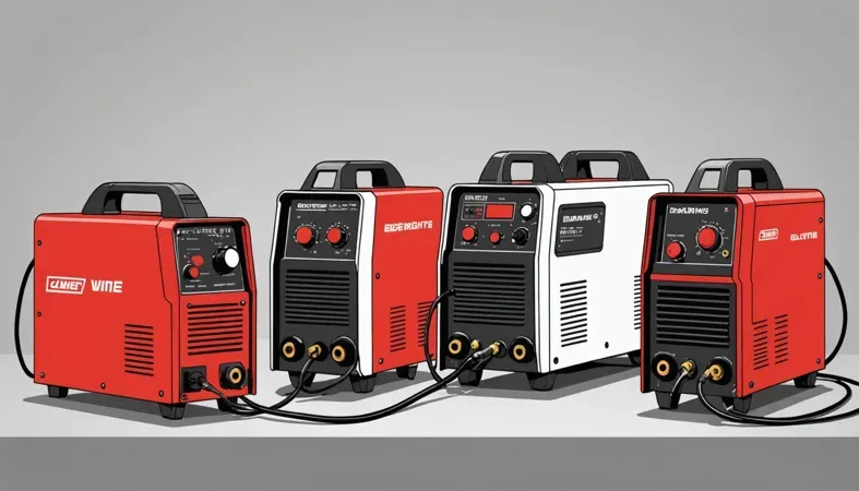 Image showcasing various models of TIG welders used for TIG welding processes, highlighting their design and functionality.