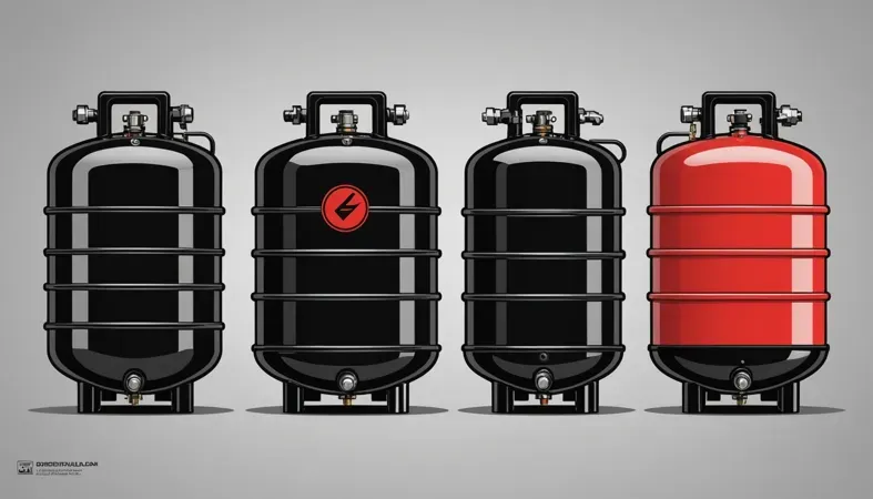 Illustration of various gas tanks used for TIG welding, showcasing different colors and types essential for welding processes.