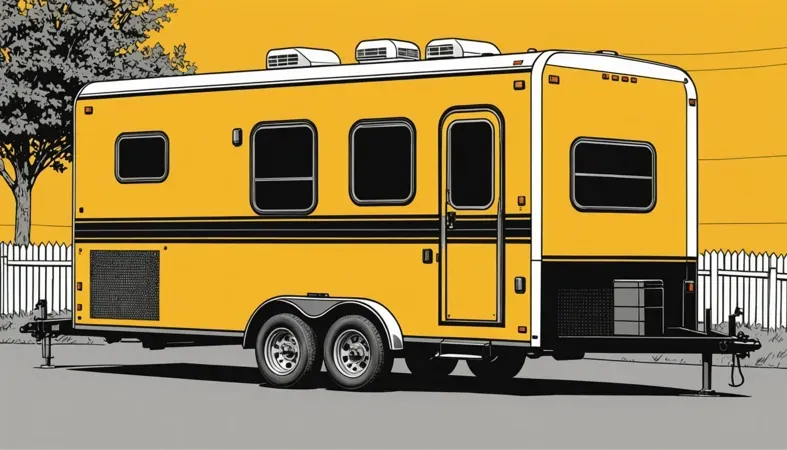 Illustration of a yellow utility trailer showcasing a no-weld construction method, perfect for DIY enthusiasts.