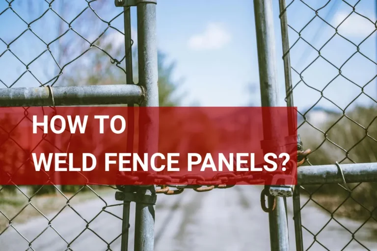 Welding fence panels in action, showcasing expert techniques on a chain link fence under bright daylight.