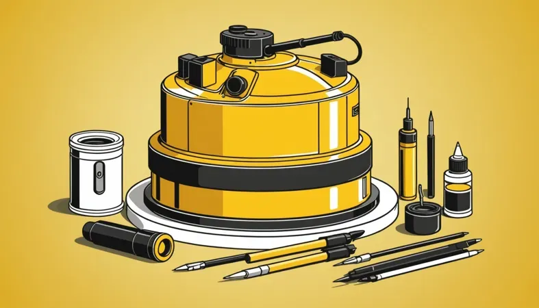Weld Coupon Preparation Tools Illustration of tools used for creating and testing weld coupons, including various pens and a welding device.