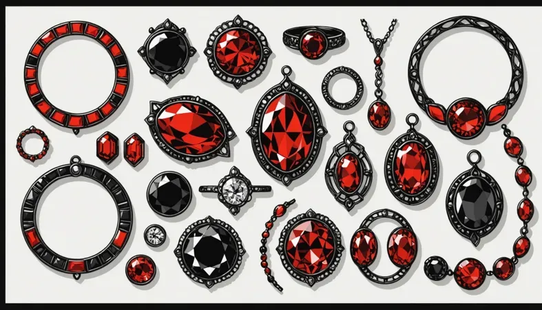Welded Jewelry Designs Collection of red and black welded jewelry designs created using Cricut, perfect for crafting.