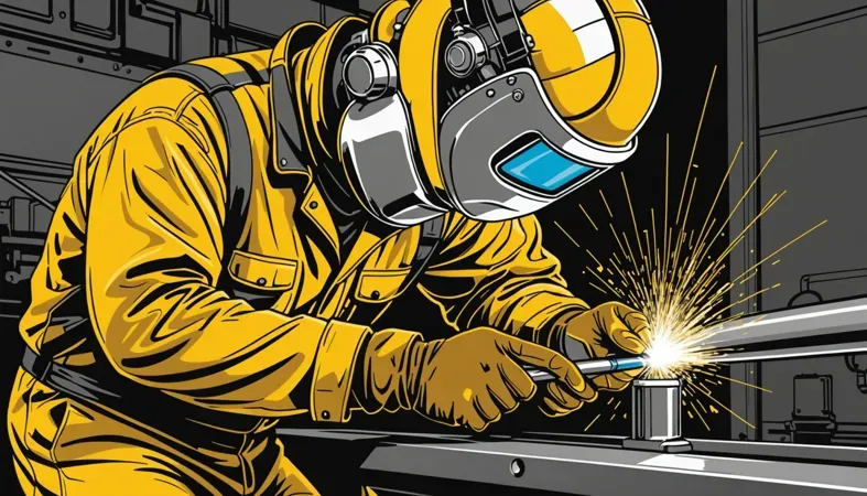 What E316 16 Tells the Welder A welder in protective gear working with an electrode, highlighting the classification e316 16.