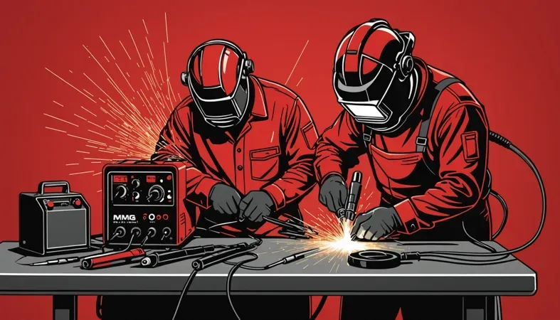 Two welders working together with protective gear, demonstrating welding techniques for different projects.