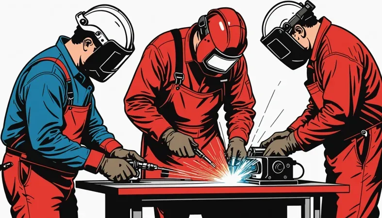 Welders At Work Welders in Texas demonstrating their skills while working on a metal project, highlighting the demand for skilled labor and salary insights.