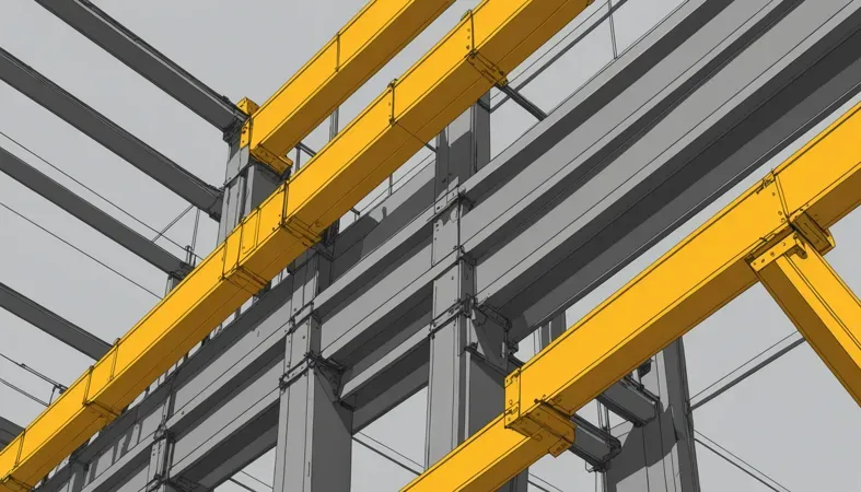 A detailed view of welded beams showing the use of 7018 electrodes in construction.