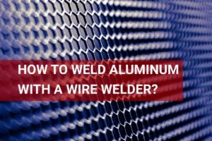 Close-up of aluminum welding process using a wire welder, showcasing technique and precision in metal joining.