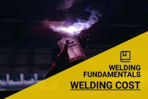 Cost of welding services: Welder working on a large metal structure, sparks flying in an industrial setting.