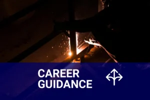 A skilled welder performs precision work under the night sky, surrounded by glowing sparks, showcasing high-paying welding techniques.