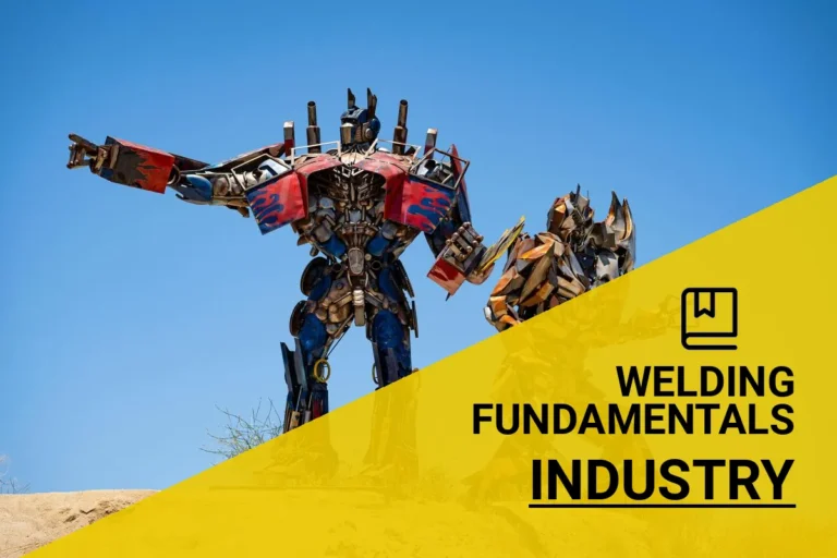 Welding art showcased in metal sculptures of transformers against a vibrant blue sky in Aguanga, CA, highlighting the creativity within the welding industry.