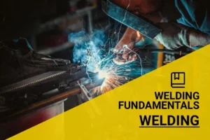 Close-up of a skilled welder performing welding on metal, with bright sparks flying and essential safety gear in use.