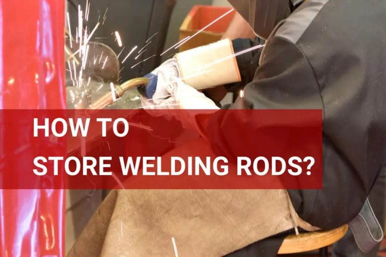 A skilled woman welder securely storing welding rods while concentrating on precision metalwork in a bustling industrial setting.