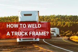 Learn how to weld a truck frame while observing semi trucks navigating through an Arizona forested highway.