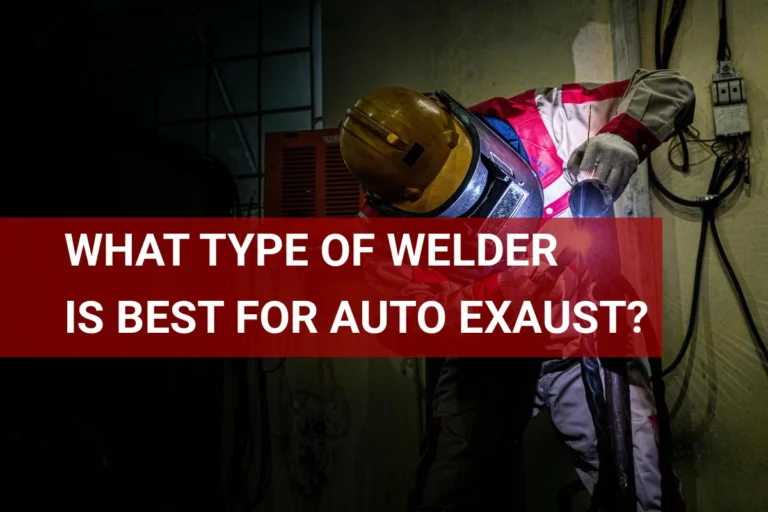 Expert welder using a MIG welder to efficiently repair auto exhaust systems indoors, showcasing essential techniques for automotive exhaust welding.