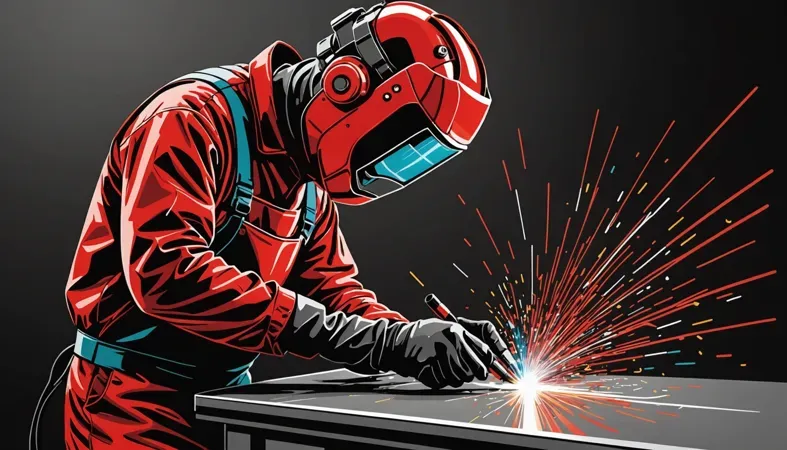 Welding Aluminum A welder in protective gear working on aluminum with sparks flying, illustrating the process of aluminum welding.