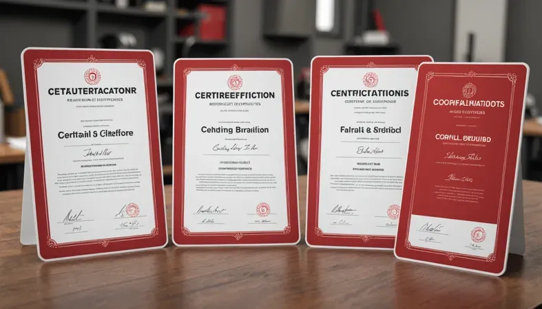Welding Certification Examples Various welding certification certificates that showcase skills and qualifications for aspiring welders, essential for career advancement.
