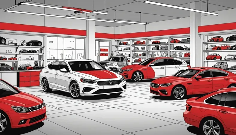Welding Exhaust Pipe Tips Illustration of cars in a showroom, related to exhaust pipe welding costs and processes.