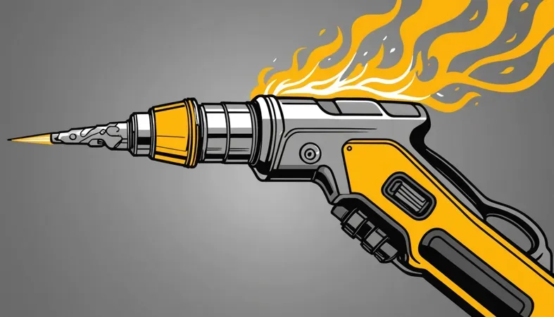 Welding Gas Torch An illustration of a welding gas torch with flames, representing the use of 75/25 welding gas for efficient welding.