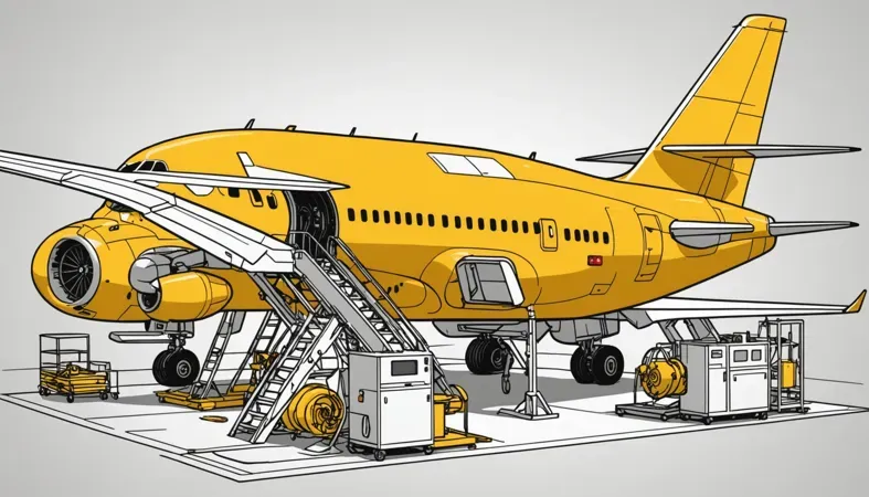 Illustration of aircraft undergoing peening process in welding for maintenance and durability.