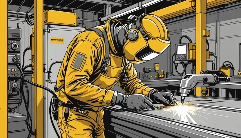 Understanding Welding Rod Numbers A welder in a protective suit working on metal, highlighting the importance of understanding welding rod specifications.