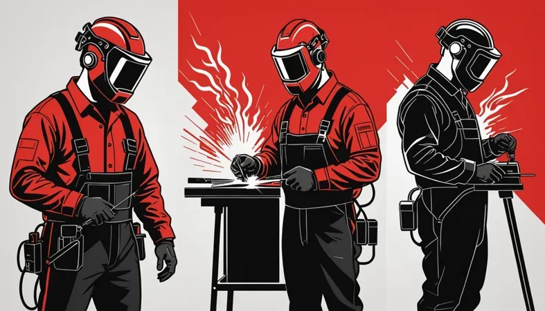 Welding School Training Welding students in protective gear working on metal projects, illustrating the skills learned in welding school.