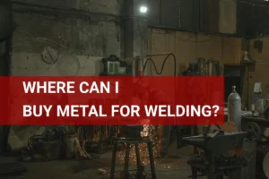 Metal for welding purchased at a local supplier, as a worker expertly welds in an industrial workshop surrounded by vibrant sparks.