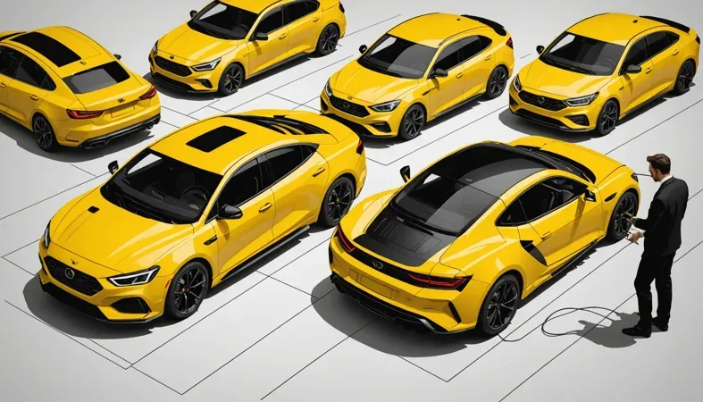 Yellow Cars Model Illustration of yellow cars showcasing design elements relevant to fusion welding applications.