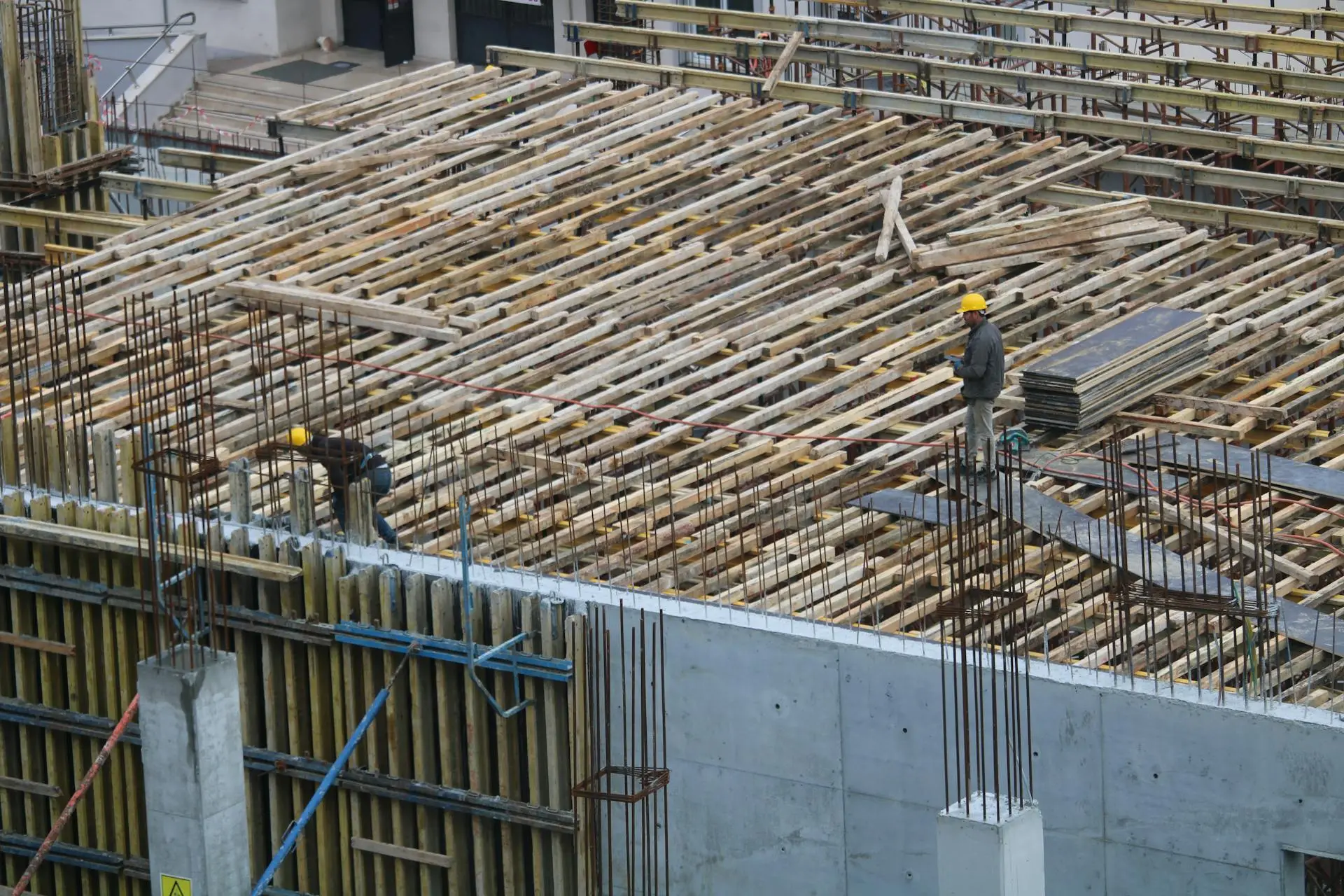 Welding Rebar In Action Rebar in construction site