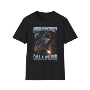 OVERENGINEERED? CALL A WELDER. Welding T-Shirt, Funny Welding T-Shirt, Cool Welder Tee, Welder Humor Shirt, Gift for Welder, Welding Graphic Tee, Men's Welding T-Shirt, Welding Apparel
