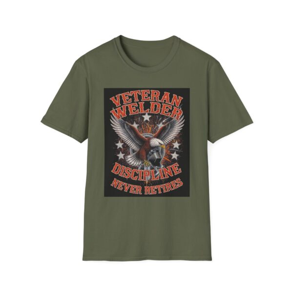 VETERAN WELDER—DISCIPLINE NEVER RETIRES. Welding T-Shirt, Funny Welder T-shirt, Cool Welding Shirt, Welding Gift Tee, Veteran Welder Shirt, Welding Humor T-shirt, Welder Apparel, Work T-shirt - Image 5