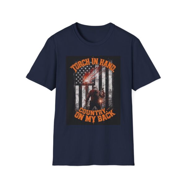 TORCH IN HAND. COUNTRY ON MY BACK Welding T-Shirt, Welding T-shirt, Welder Graphic Tee, Funny Welding Shirt, Gift for Welders, Cool Work Shirt, Industrial Tee, Skilled Trades T-shirt - Image 9